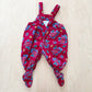 Vintage Baby B’gosh Red Floral Cord Footed Overalls Romper