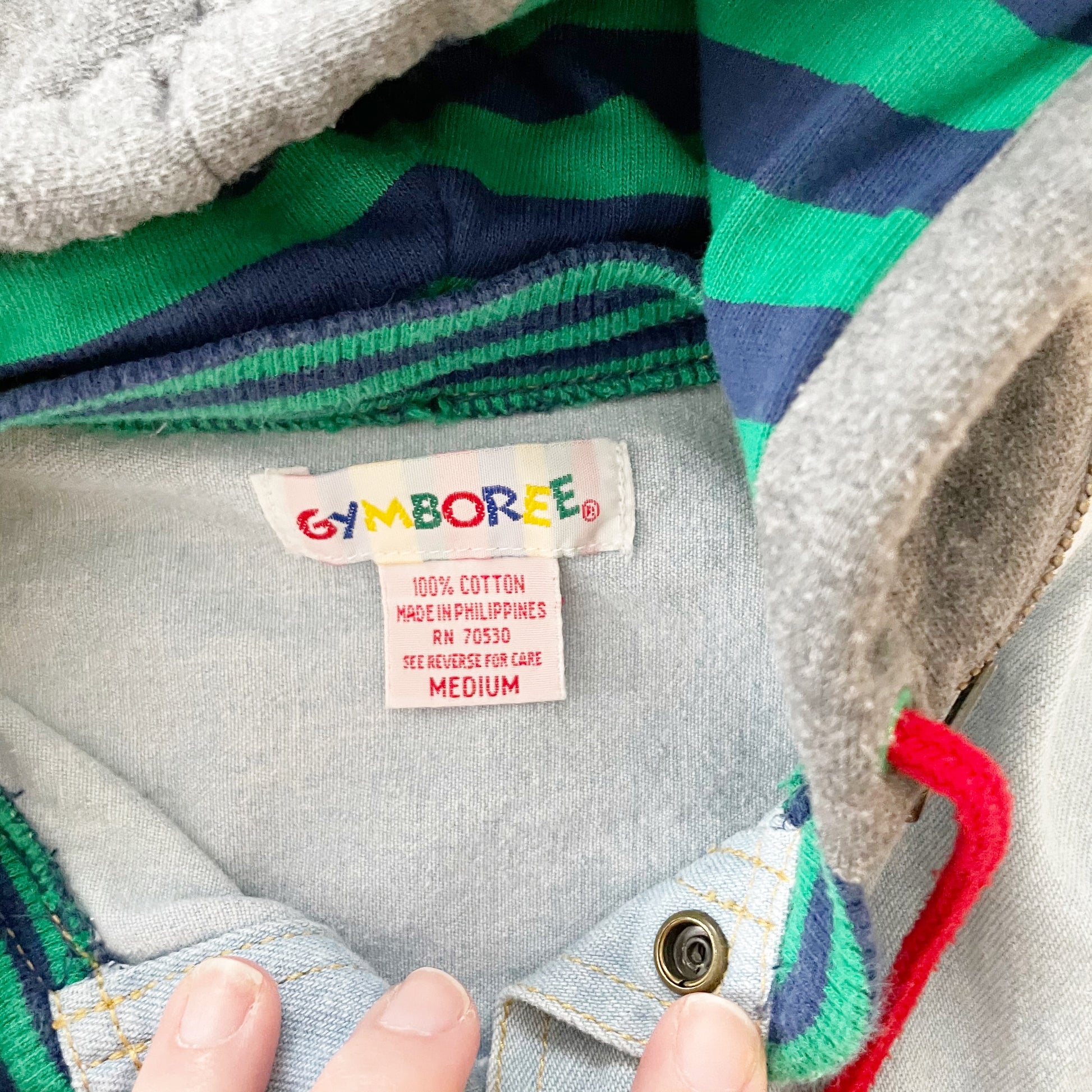 Gymboree Light Wash Denim Hooded Jacket - Yellow Clover Vintage Kids Clothes