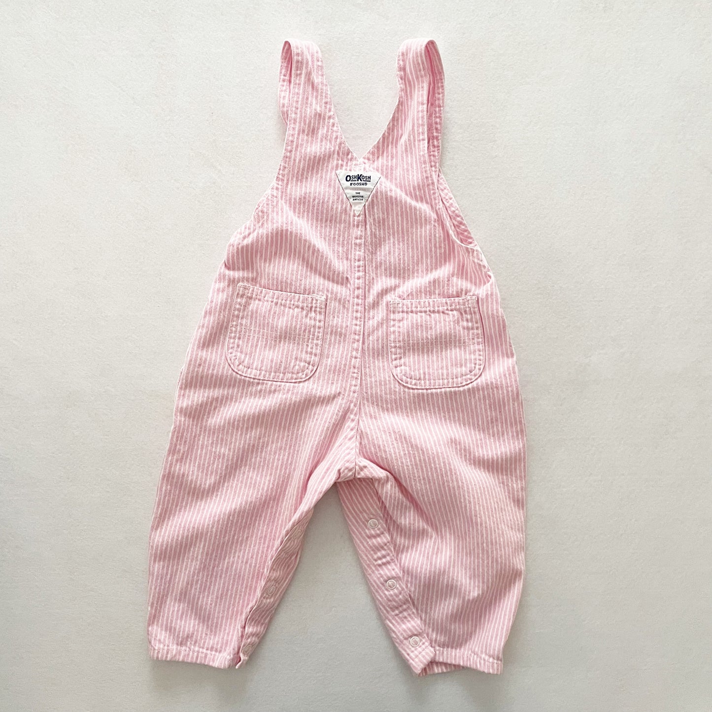 OshKosh Light Pink Hickory Stripe Overalls