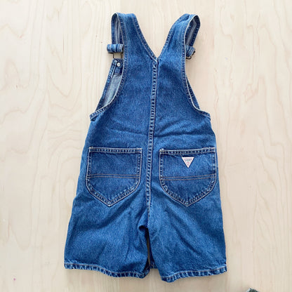 Guess Medium Wash Denim Shortalls - Yellow Clover Vintage Kids Clothes