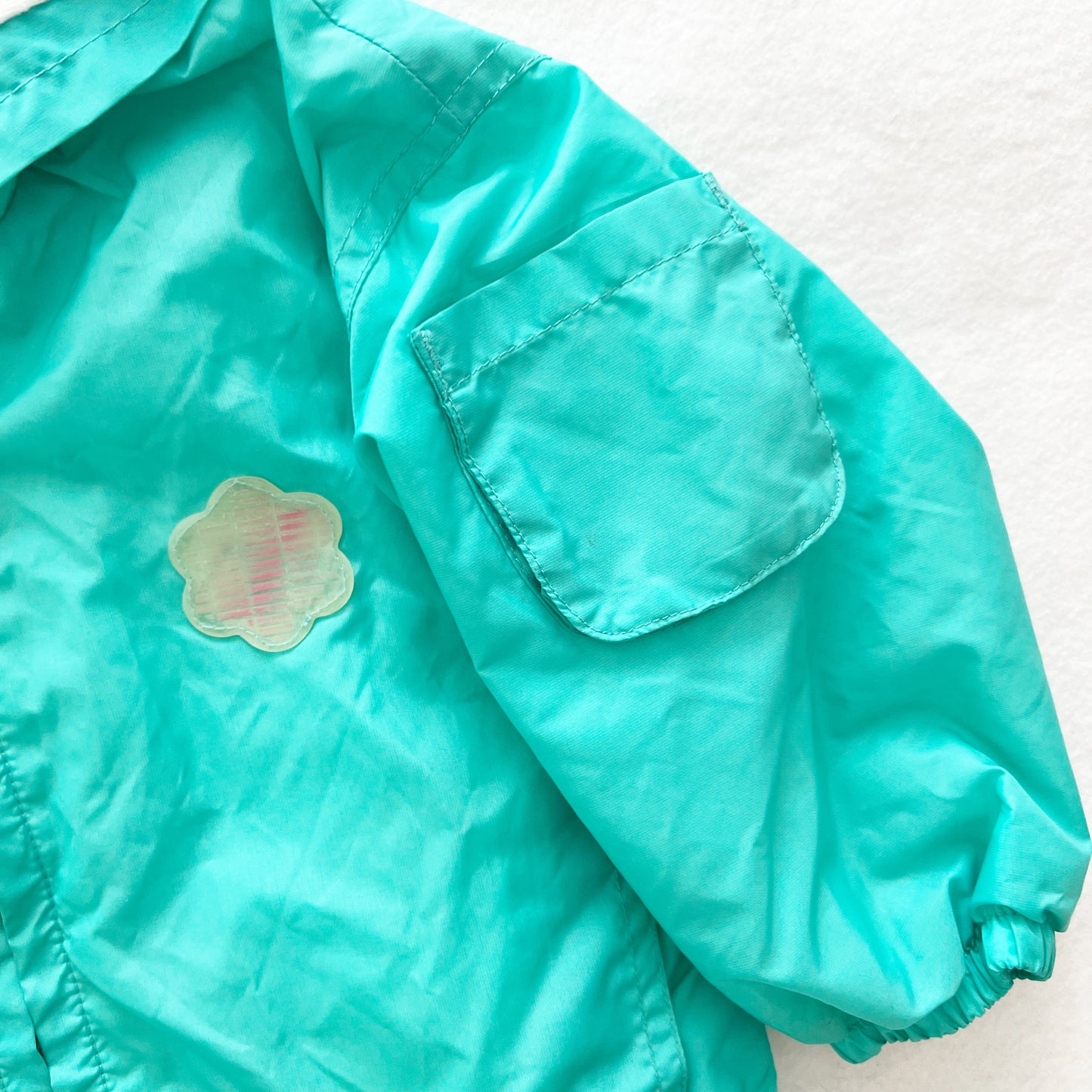 OshKosh Mint Flower Patch Jacket - Yellow Clover Vintage Kids Clothes