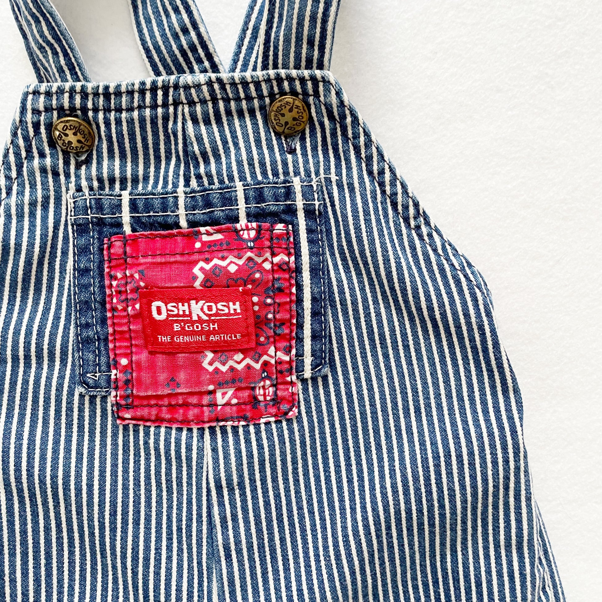 OshKosh Bandana Striped Overalls - Yellow Clover Vintage Kids Clothes