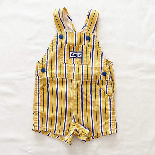 Liberty Yellow Striped Shortalls • 18m