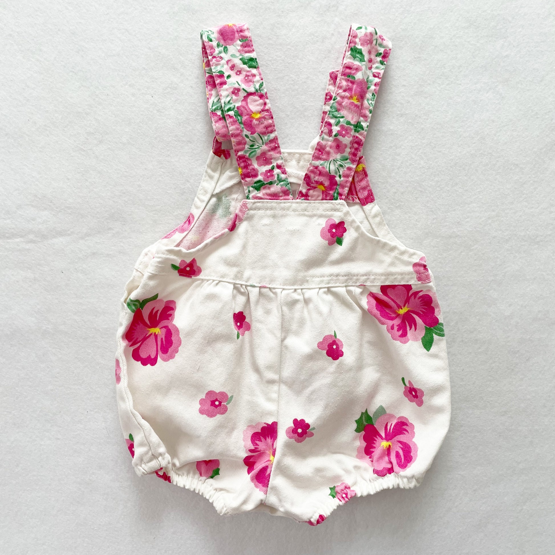 OshKosh Hibiscus Floral Bubble - Yellow Clover Vintage Kids Clothes