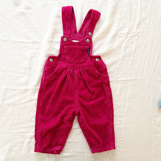 Carter’s Cranberry Cord Rainbow Patch Overalls