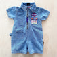 Vintage Harley Davidson Denim Zip Toddler Romper
