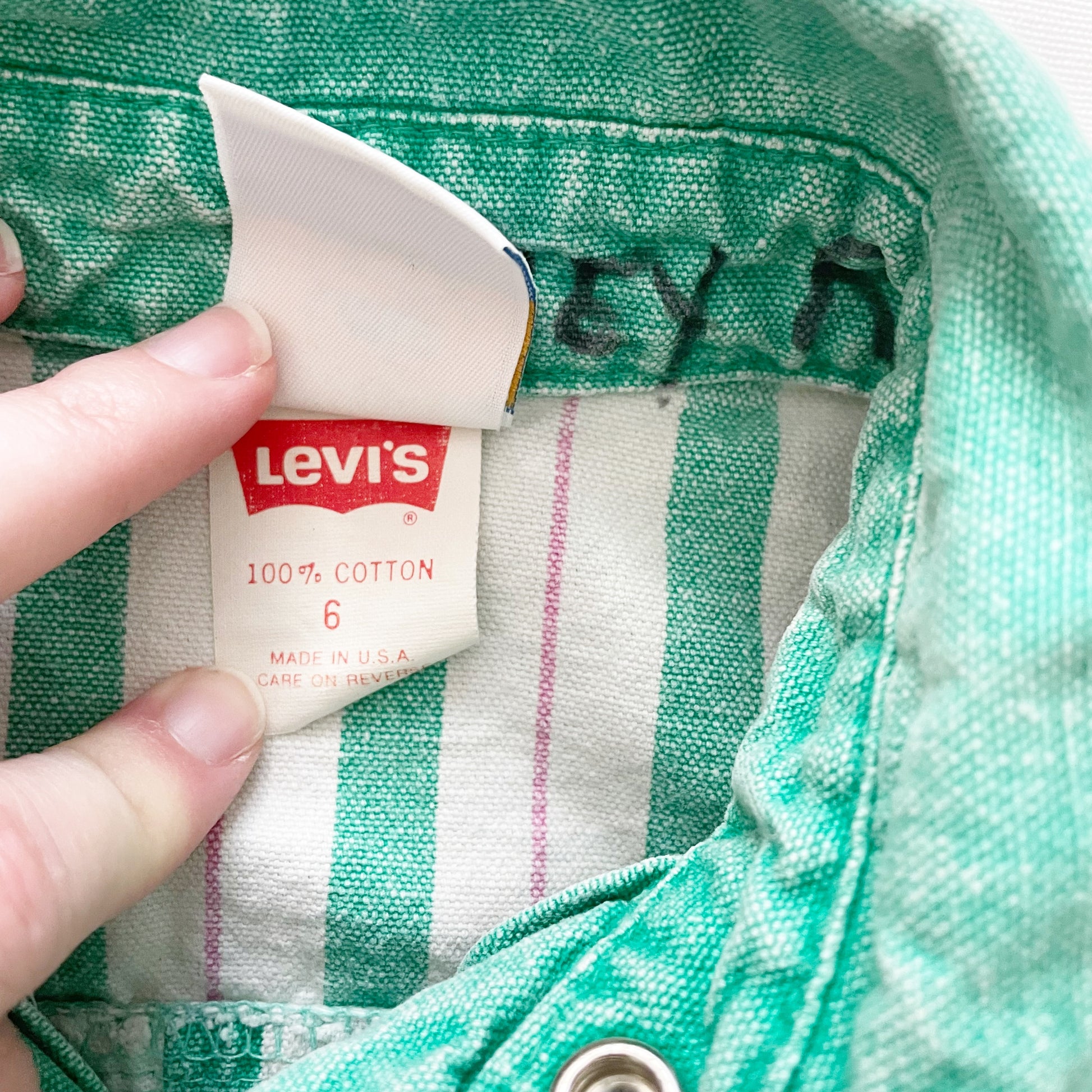Levi’s Light Green Wash Jacket - Yellow Clover Vintage Kids Clothes