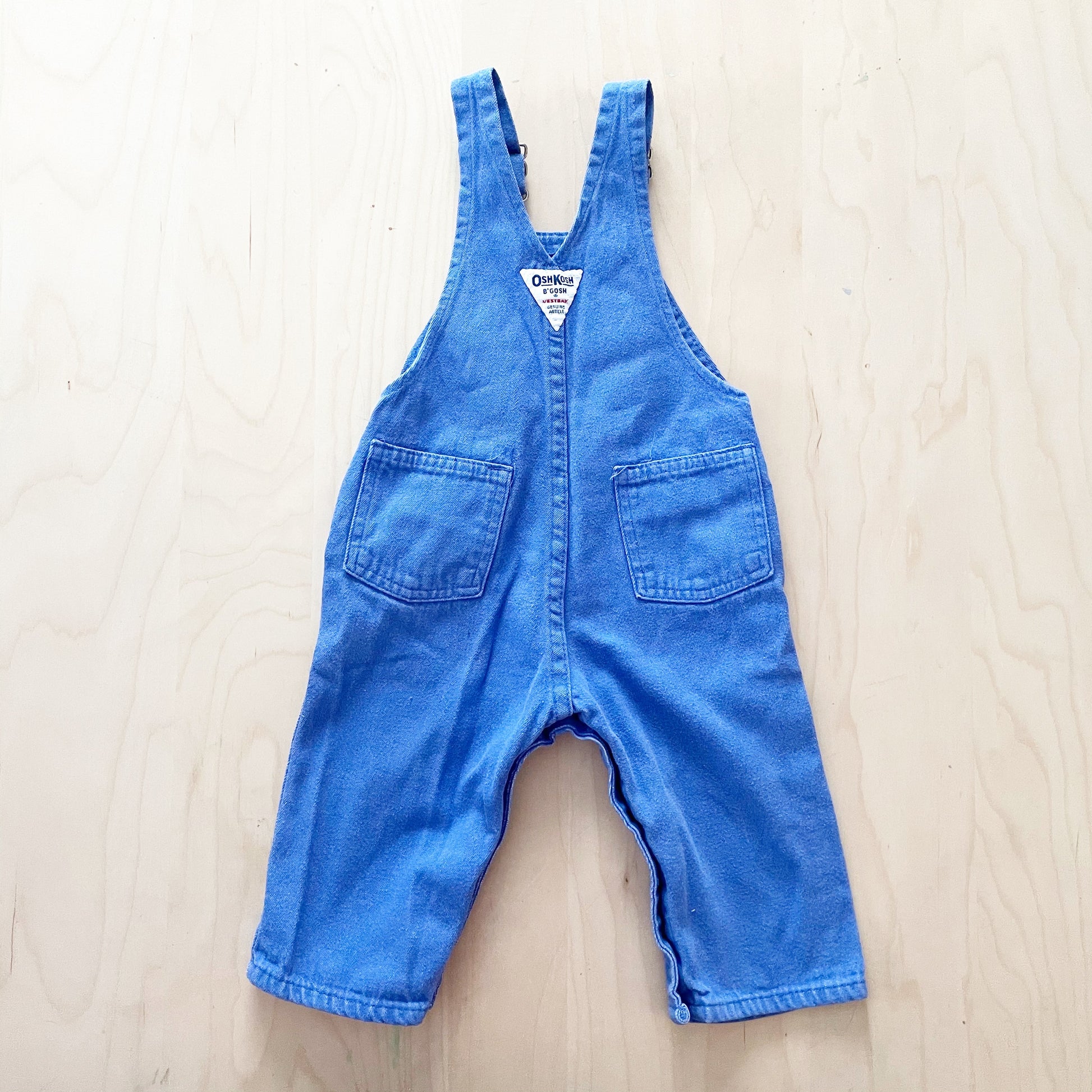 Vintage OshKosh Sky Blue Denim Overalls - Yellow Clover Vintage Kids Clothes