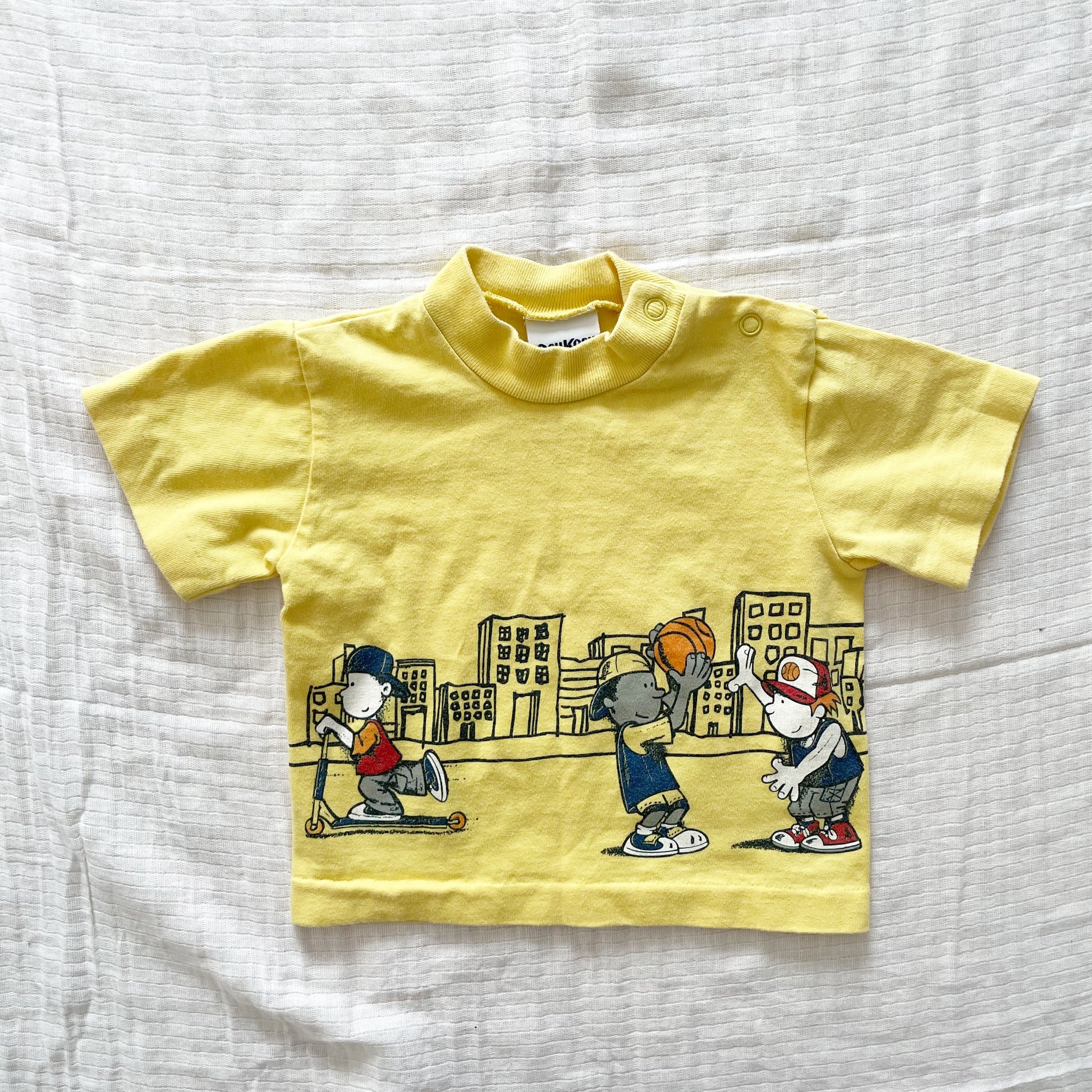 OshKosh City Kids Graphic Tee - Yellow Clover Vintage Kids Clothes