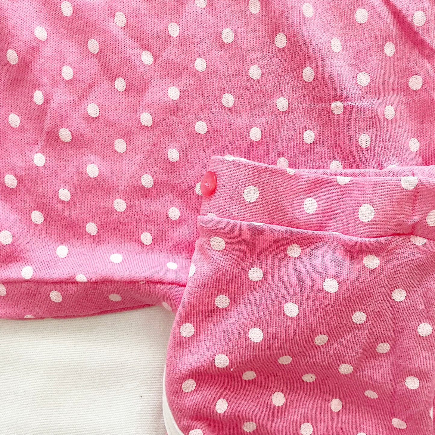 Pink Polka Dot Boat Neck Top Set • 2T - Yellow Clover Vintage Kids Clothes