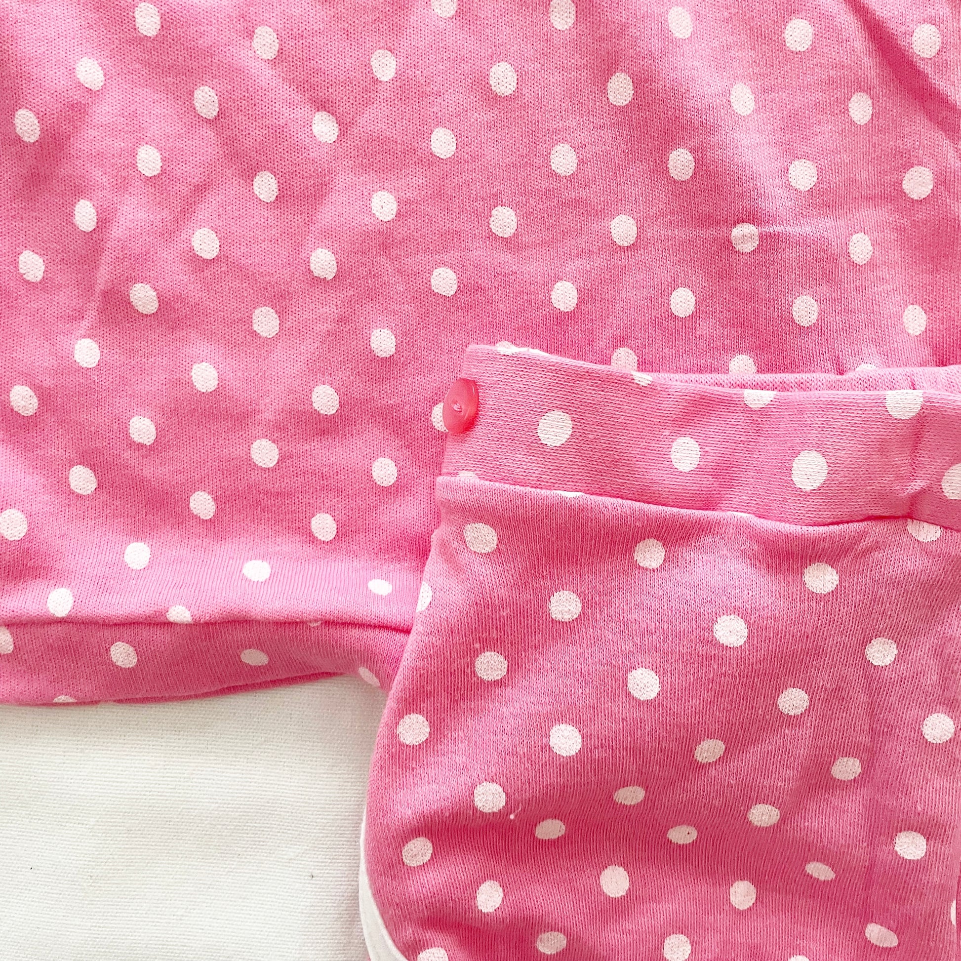 Pink Polka Dot Boat Neck Top Set • 2T - Yellow Clover Vintage Kids Clothes