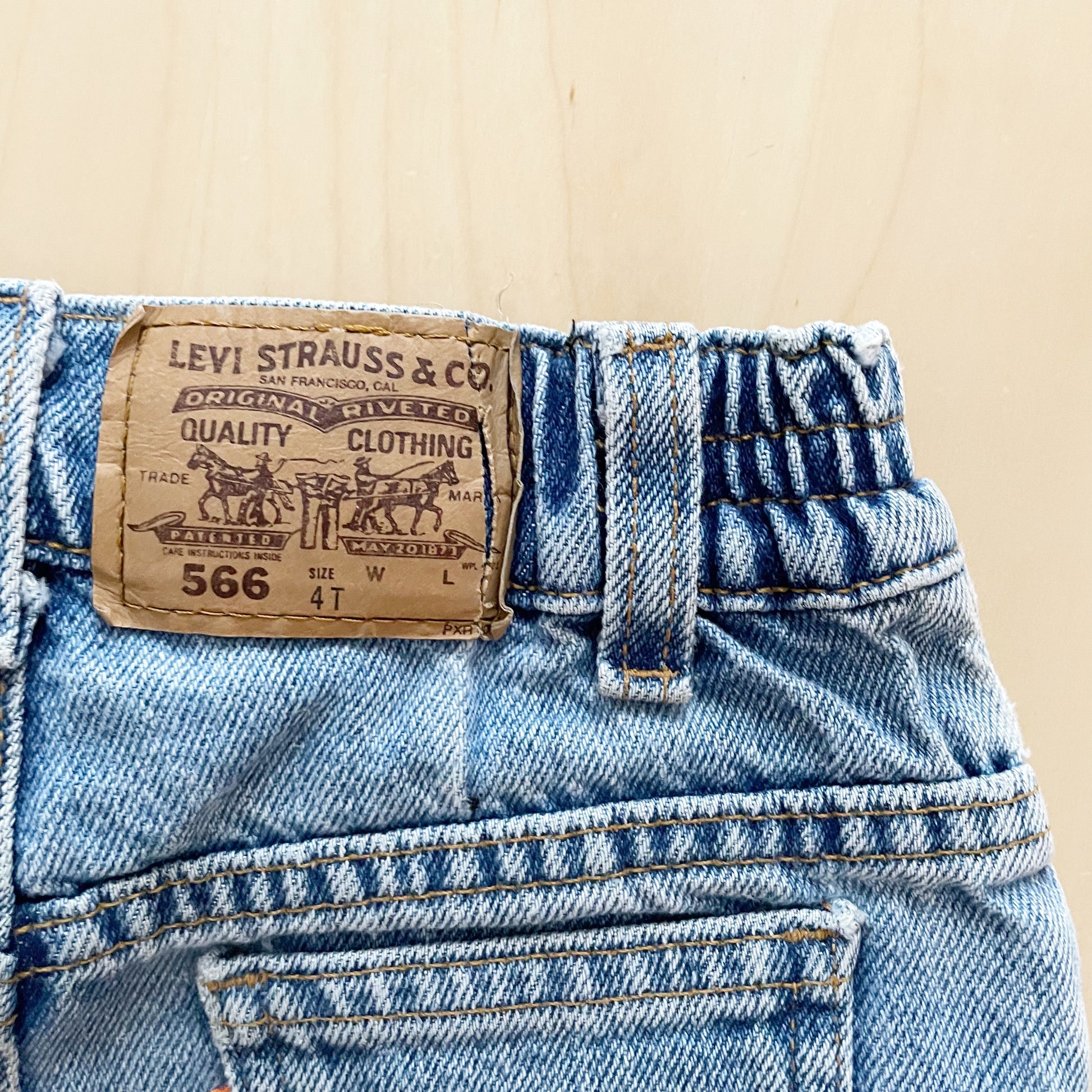 Levi’s 556 Cinched Waist Orange Tab Jeans - Yellow Clover Vintage Kids Clothes
