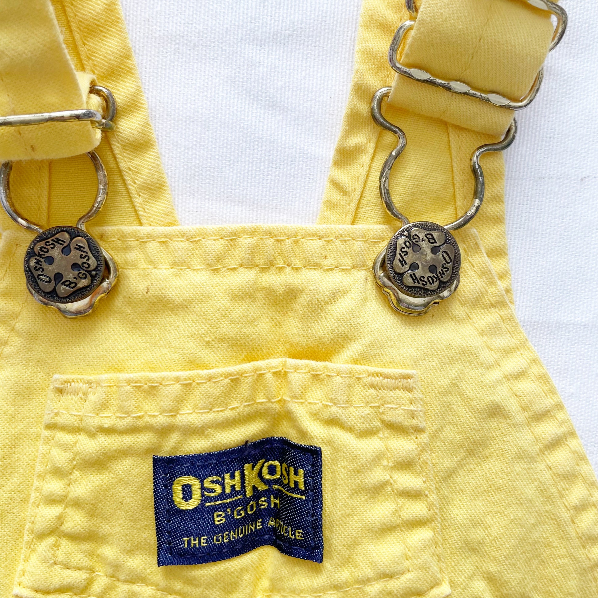 OshKosh Yellow Classic Cut Overalls - Yellow Clover Vintage Kids Clothes