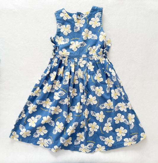 OshKosh Tropical Floral Side Tie Dress - Yellow Clover Vintage Kids Clothes