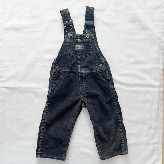 OshKosh Black Cord Overalls - Yellow Clover Vintage Kids Clothes