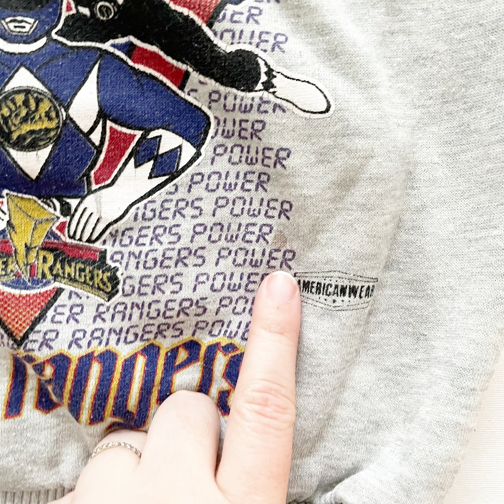 Americanwear Power Rangers Sweatshirt • 3T - Yellow Clover Vintage Kids Clothes