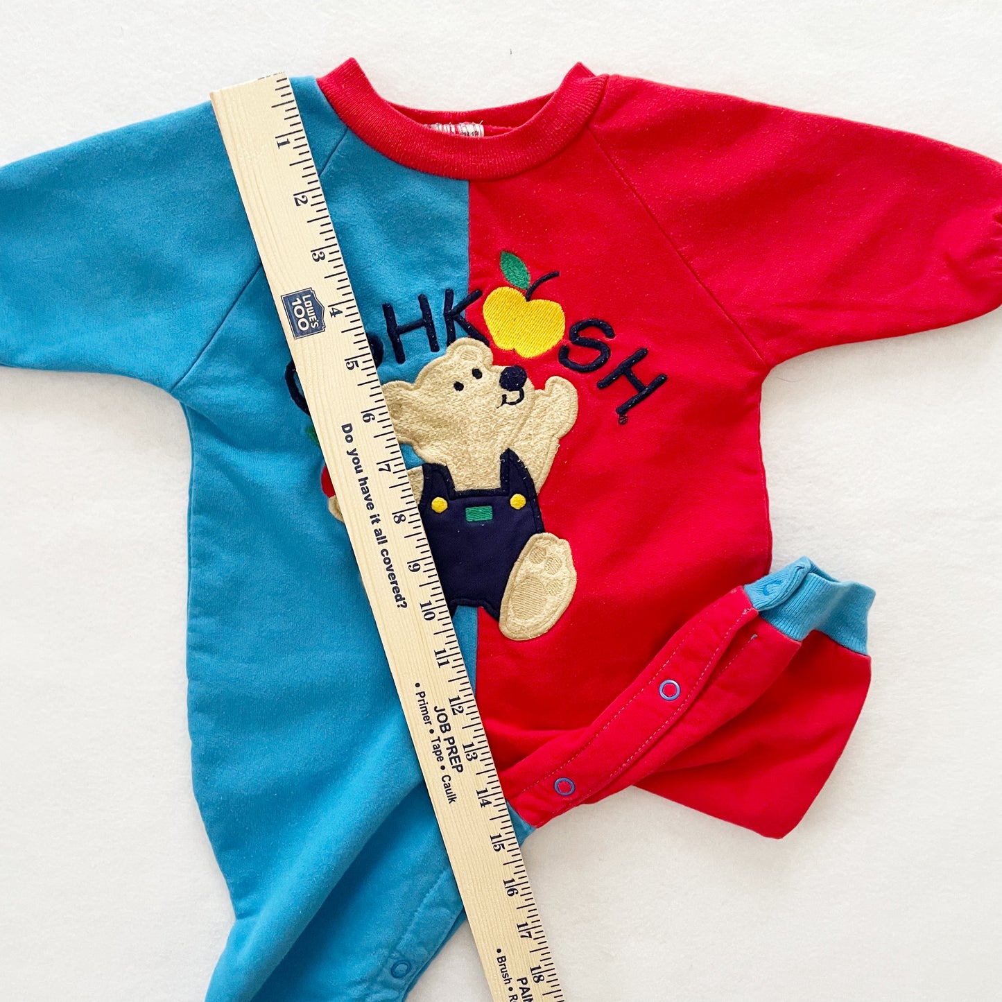 OshKosh Bear Sweatshirt Romper - Yellow Clover Vintage Kids Clothes