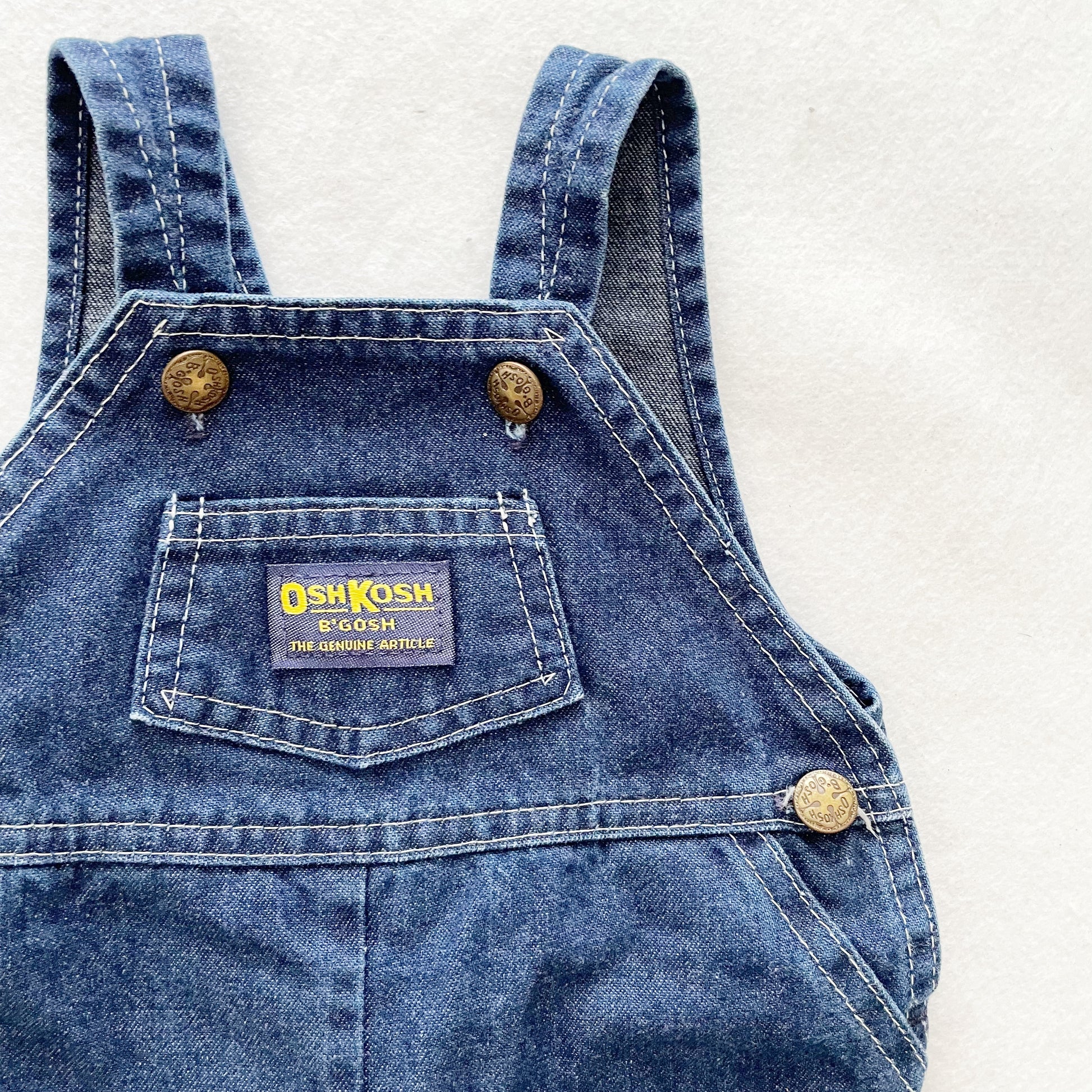 OshKosh Denim Footed Overalls - Yellow Clover Vintage Kids Clothes