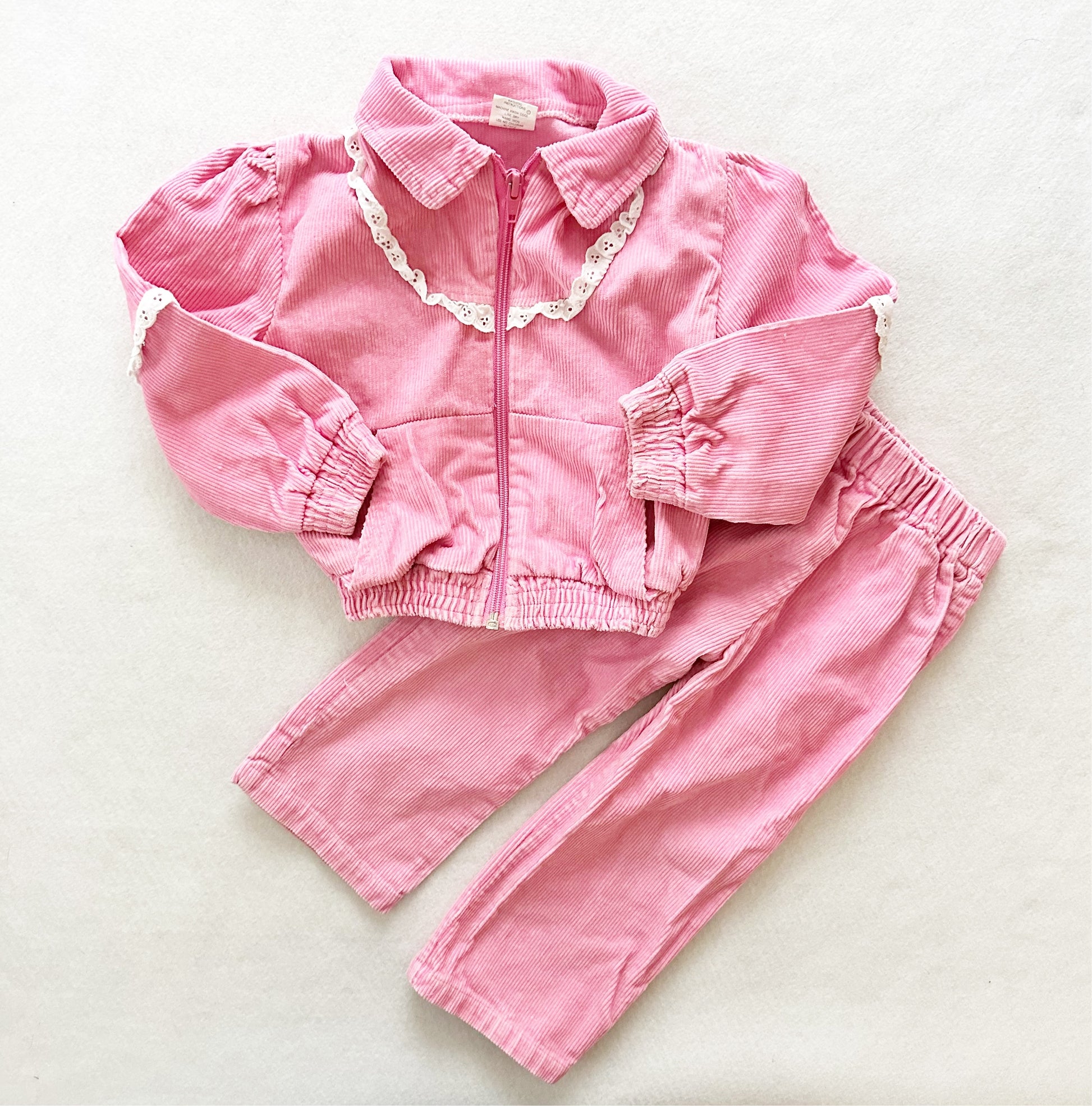 Vintage Cuties By Judy Cord Jacket and Pants Baby Set