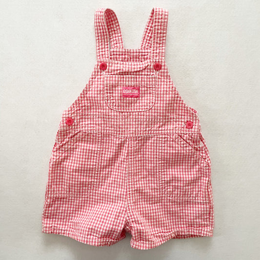 OshKosh Salmon Pink Gingham Shortalls