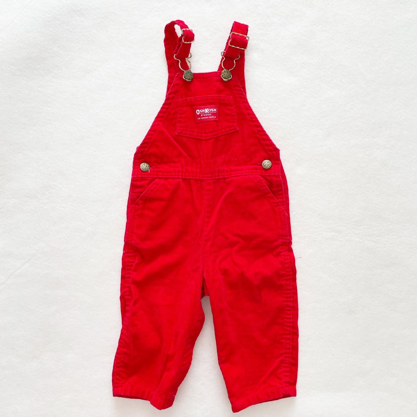 OshKosh Red Cord Overalls - Yellow Clover Vintage Kids Clothes