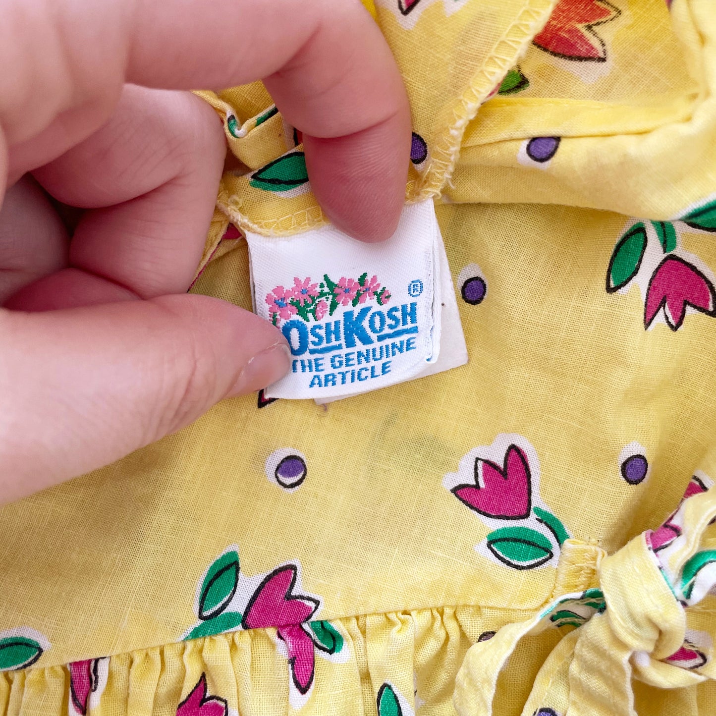 OshKosh Yellow Tulip Dress - Yellow Clover Vintage Kids Clothes