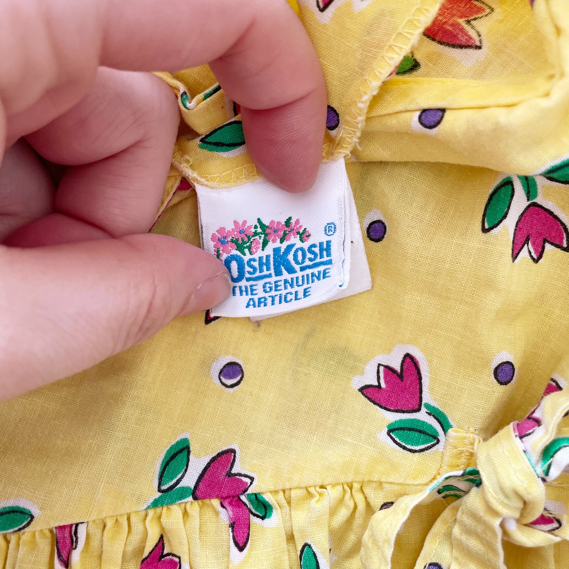 OshKosh Yellow Tulip Dress - Yellow Clover Vintage Kids Clothes