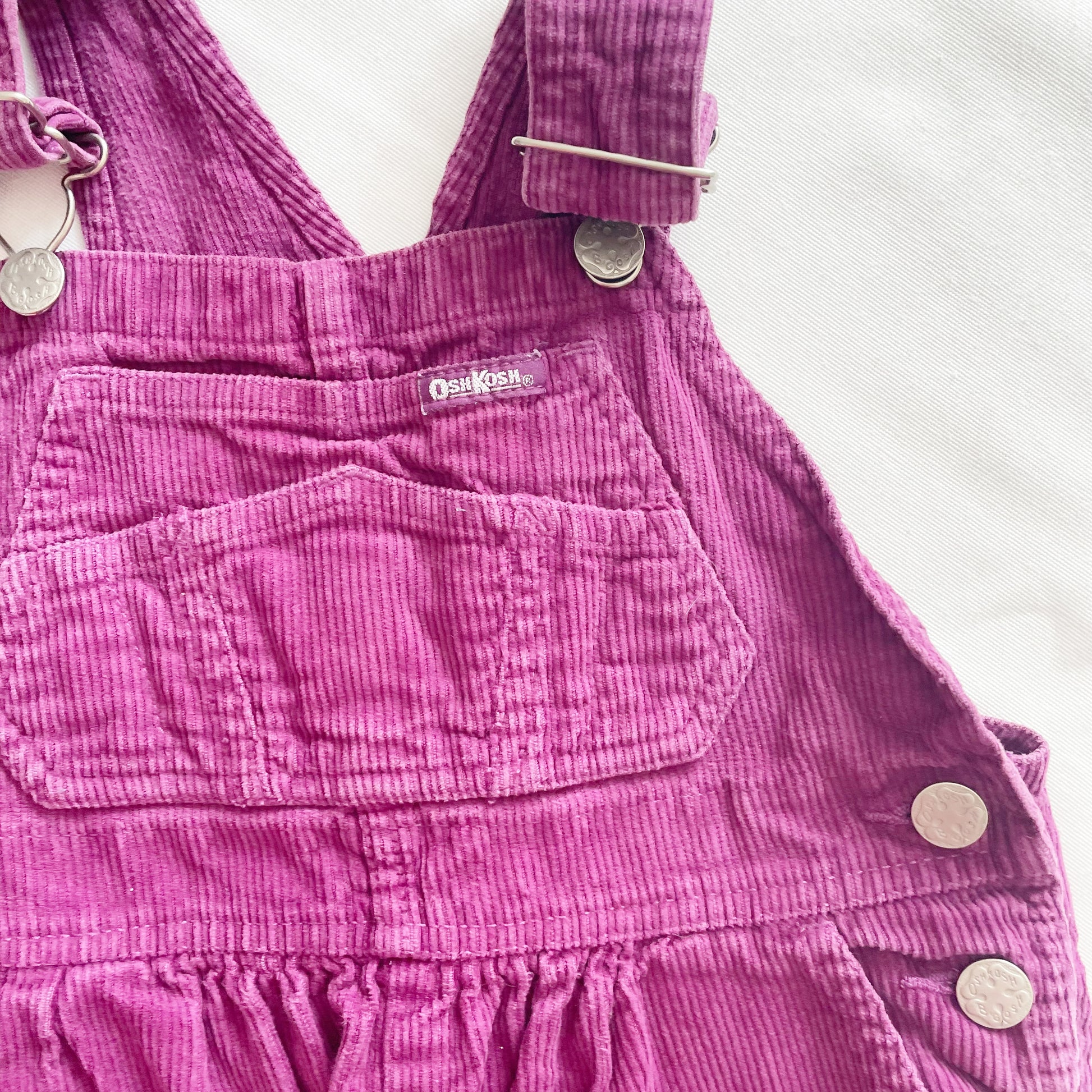 OshKosh Plum Purple Cord Overalls - Yellow Clover Vintage Kids Clothes