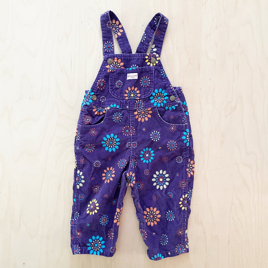 Guess Purple Cord Mandala Overalls