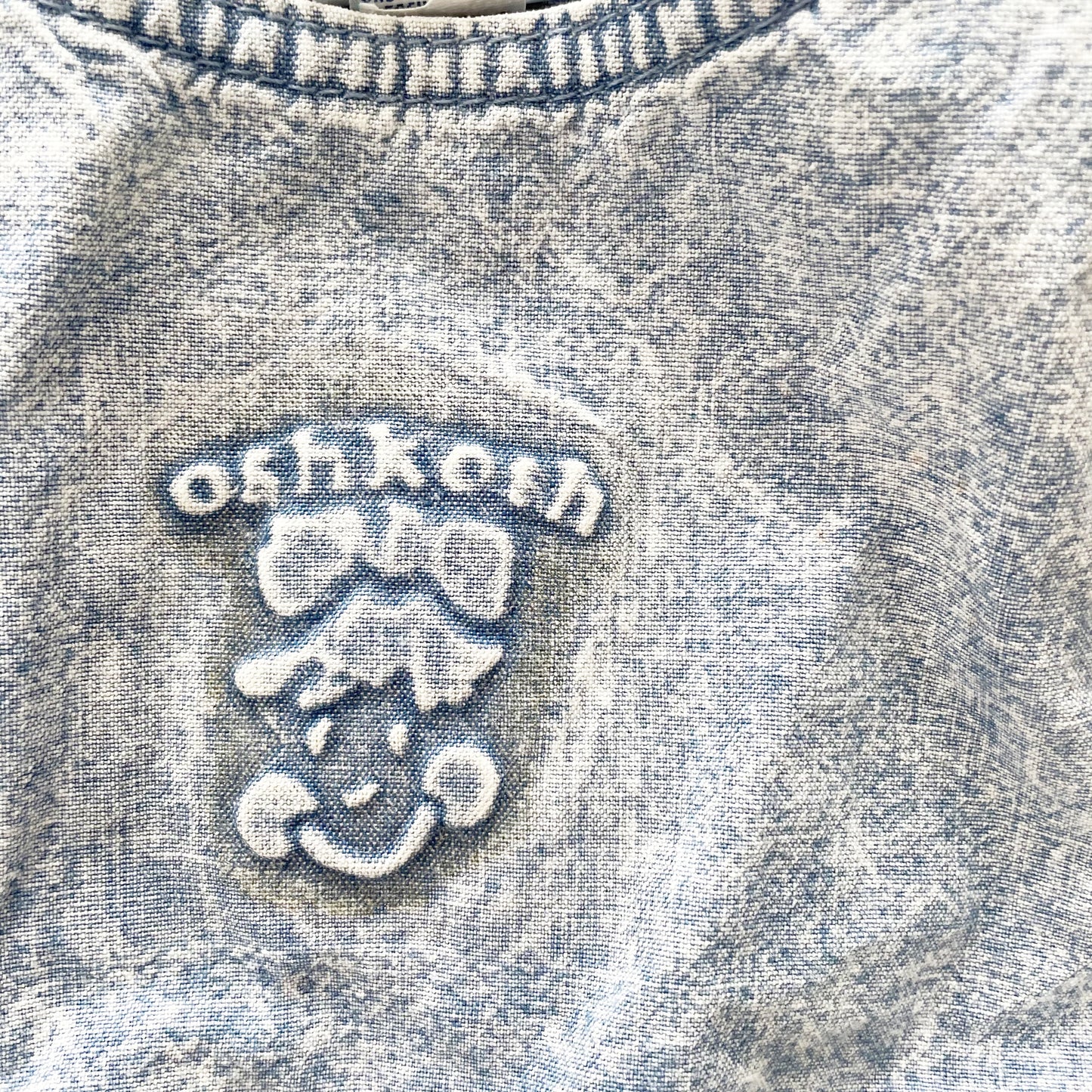 OshKosh Acid Wash Embossed Dress - Yellow Clover Vintage Kids Clothes