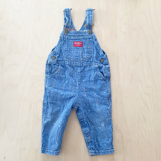 OshKosh Baseball Woven Overalls - Yellow Clover Vintage Kids Clothes