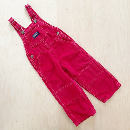 Vintage Lands’ End Red Cord Toddler Overalls