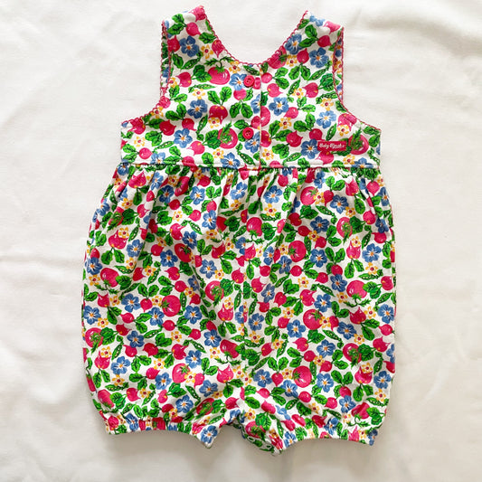 Baby B’gosh Floral Veggie Print Bow Back Bubble Romper