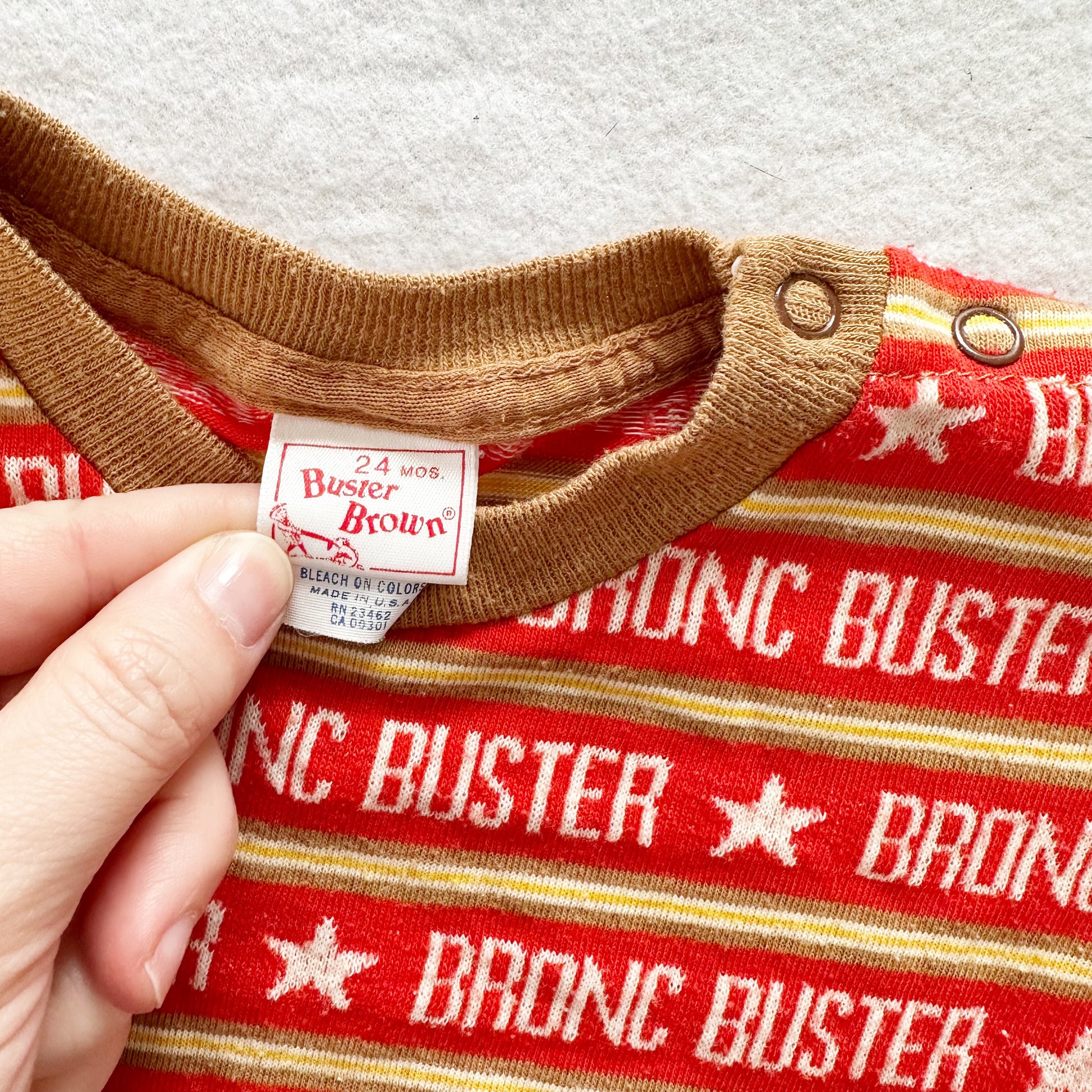 Buster Brown Bronc Buster Shirt - Yellow Clover Vintage Kids Clothes