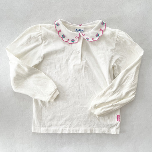 OshKosh Heart Collar Top - Yellow Clover Vintage Kids Clothes