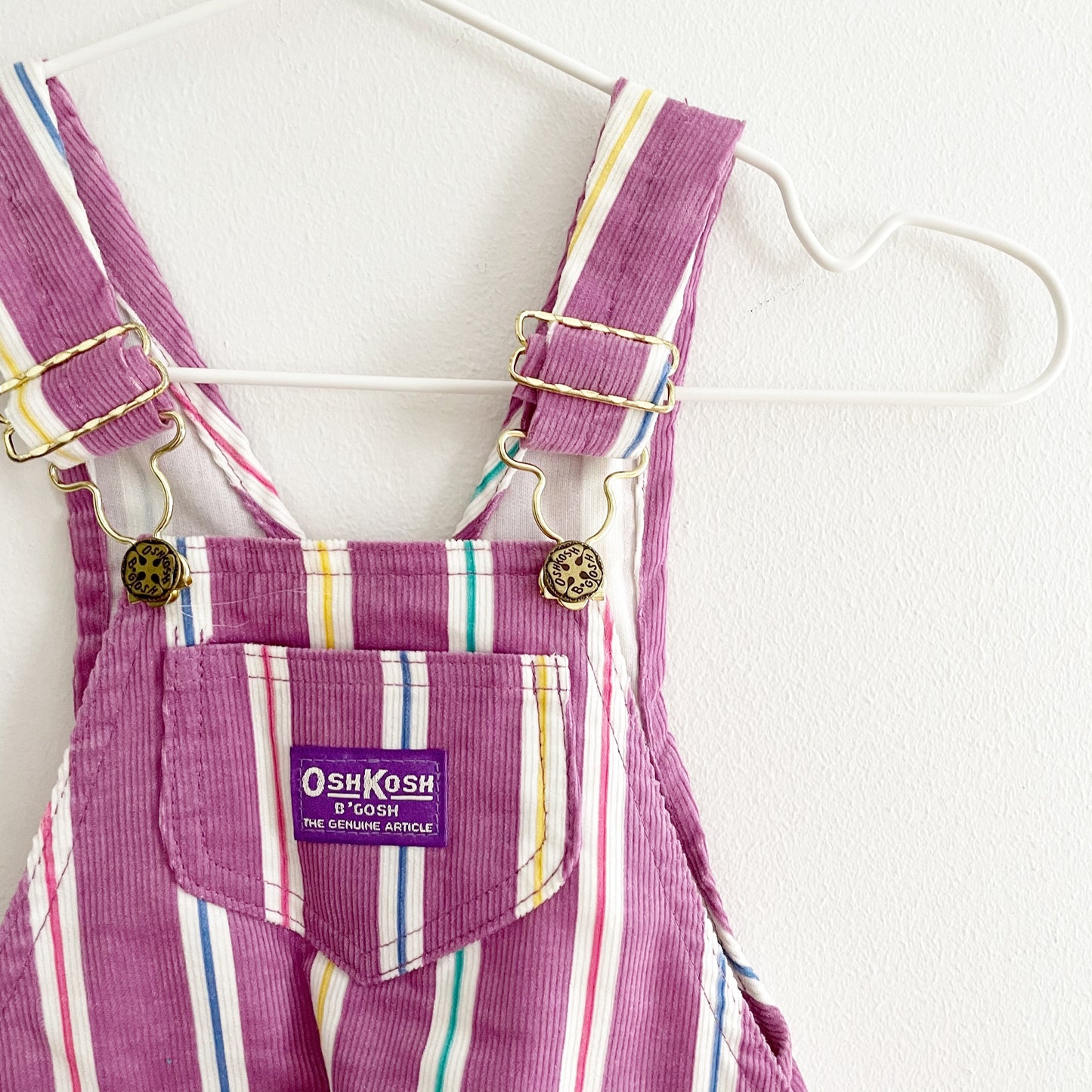 Deadstock OshKosh Cord Striped Overalls - Yellow Clover Vintage Kids Clothes