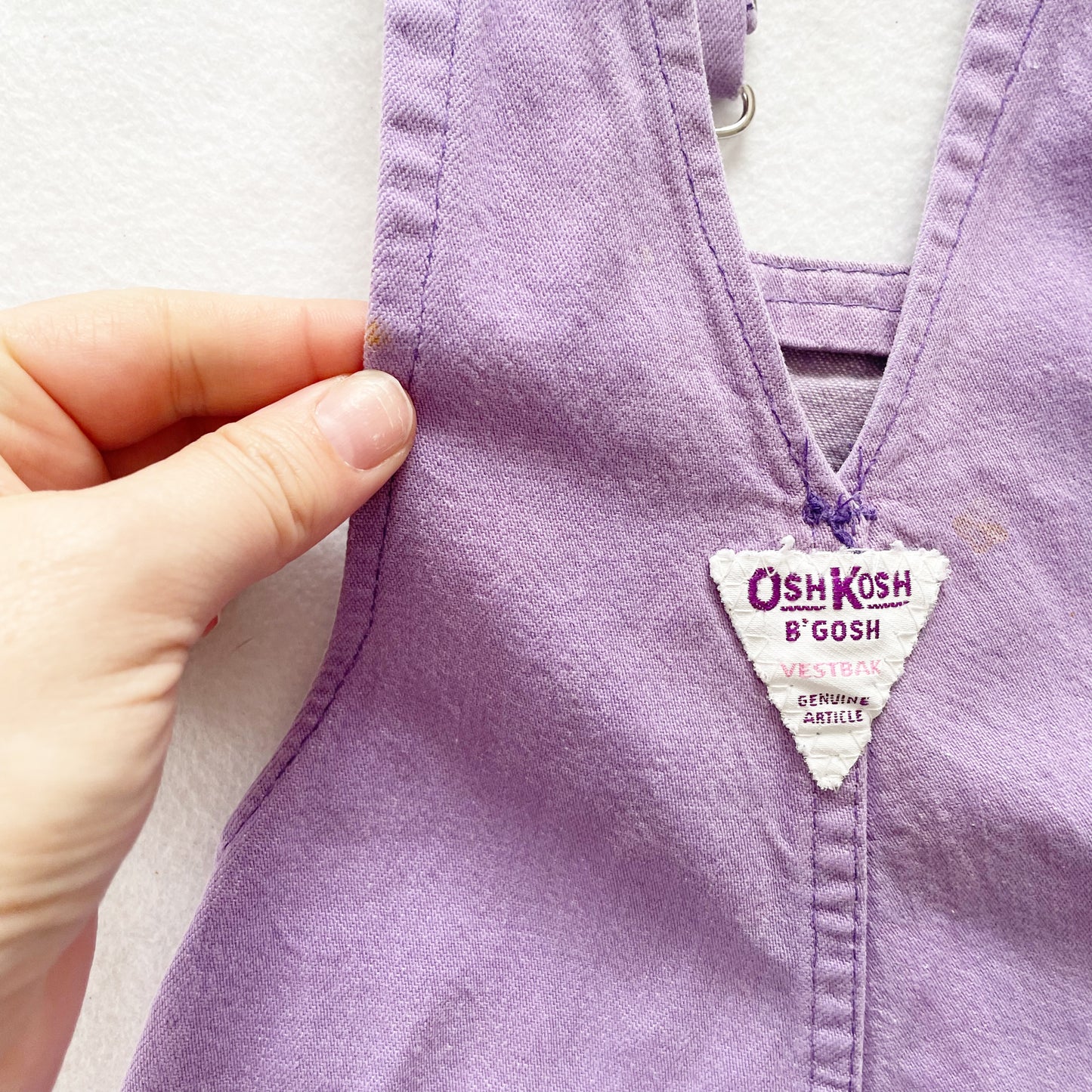 OshKosh Lilac Overalls - Yellow Clover Vintage Kids Clothes