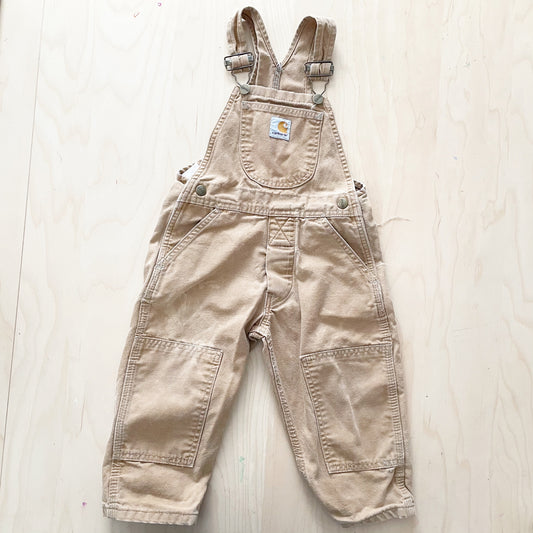 Vintage Carhartt Kids Tan Workwear Overalls