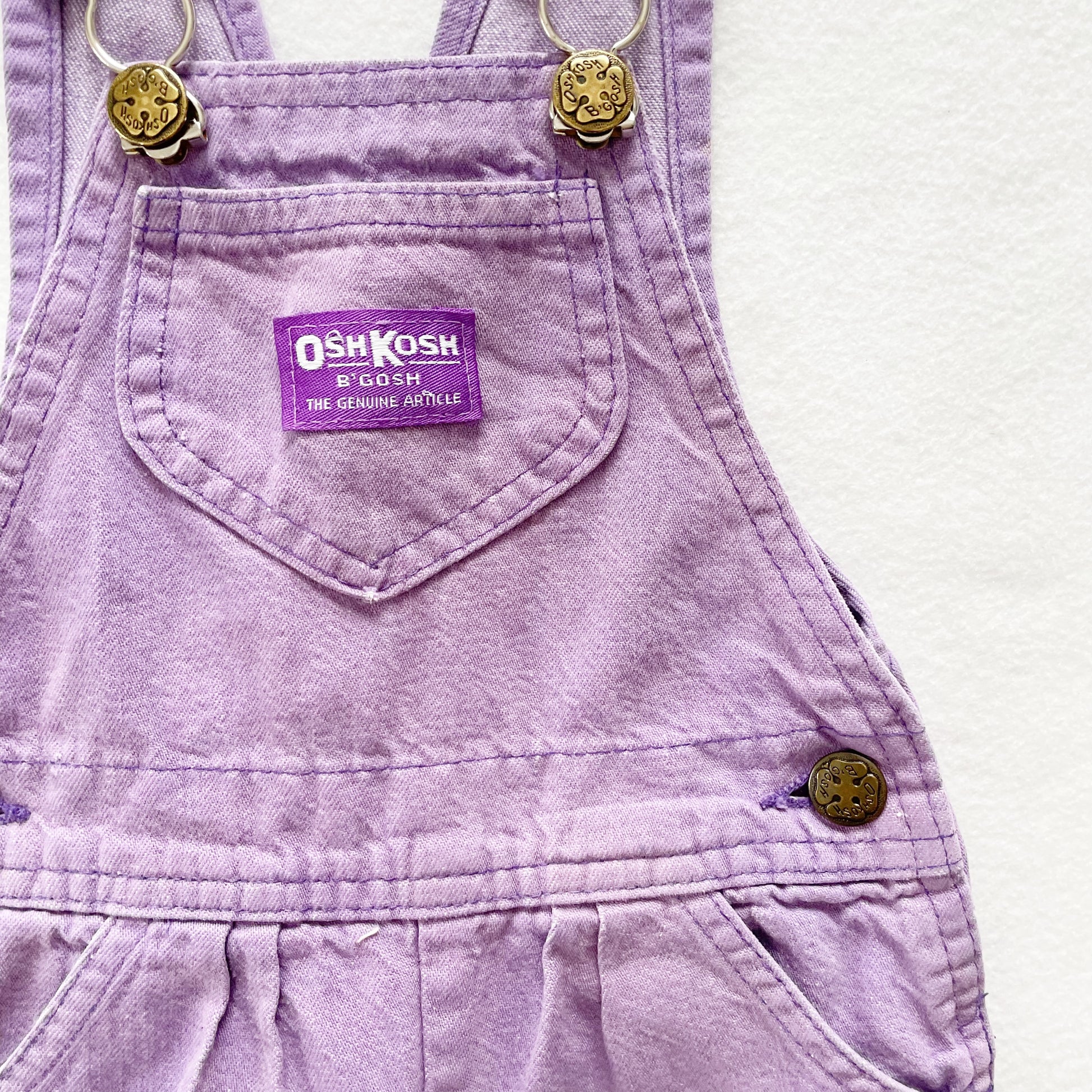 OshKosh Lilac Overalls - Yellow Clover Vintage Kids Clothes