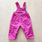 OshKosh Pink + Turquoise Woven Bow Back Overalls - Yellow Clover Vintage Kids Clothes