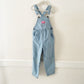 OshKosh Floral Woven Light Wash Keyhole Back Overalls - Yellow Clover Vintage Kids Clothes