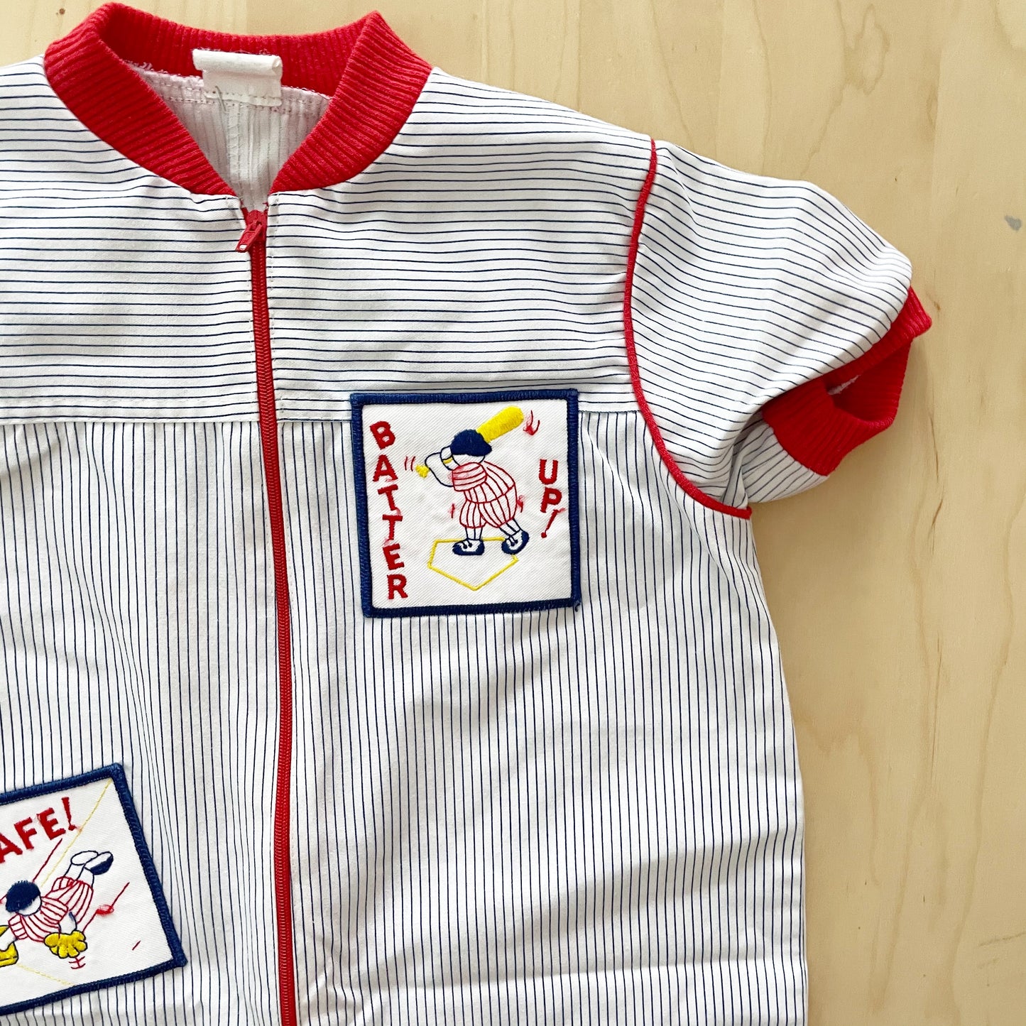 Cotton Zip Baseball Romper