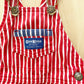 OshKosh Sweats Striped Patch Overalls - Yellow Clover Vintage Kids Clothes