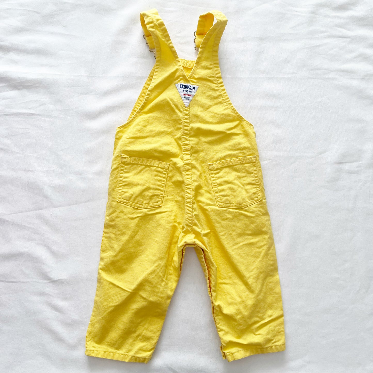 OshKosh Yellow Classic Cut Overalls - Yellow Clover Vintage Kids Clothes
