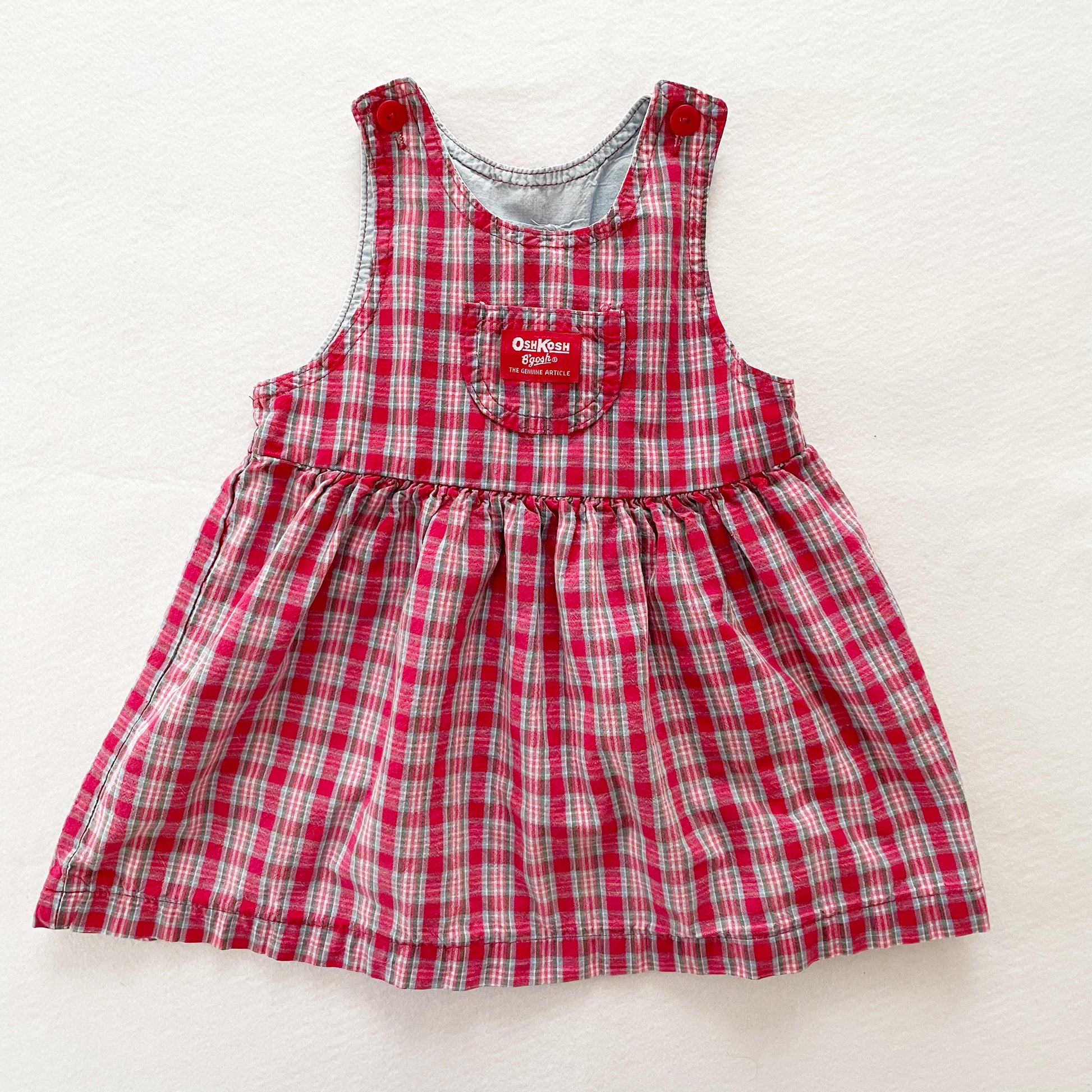 OshKosh Plaid Pinafore Dress - Yellow Clover Vintage Kids Clothes