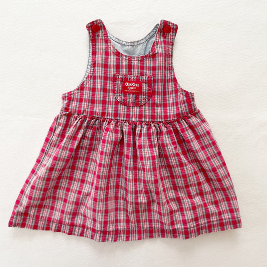 OshKosh Plaid Pinafore Dress - Yellow Clover Vintage Kids Clothes