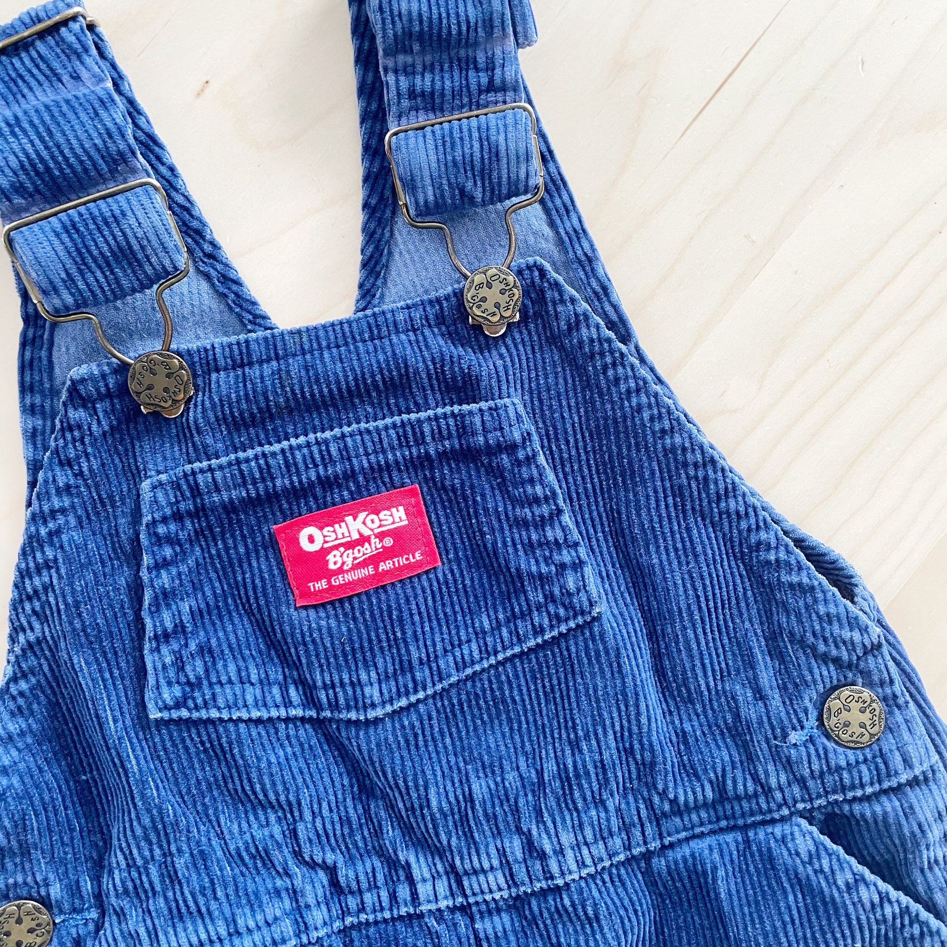 OshKosh Navy Blue Chunky Cord Overalls - Yellow Clover Vintage Kids Clothes