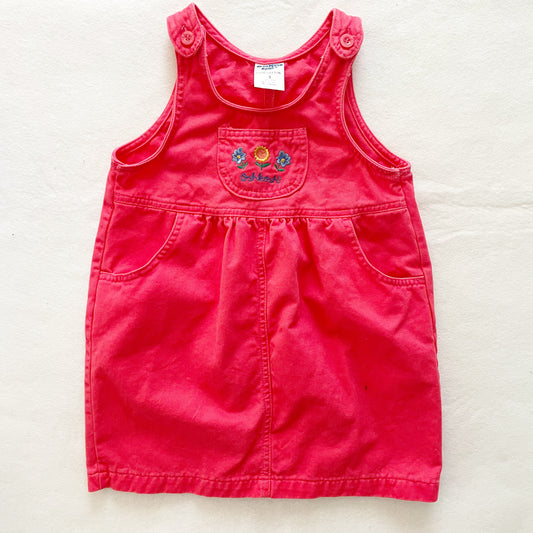 OshKosh Flower Embroidered Dress - Yellow Clover Vintage Kids Clothes