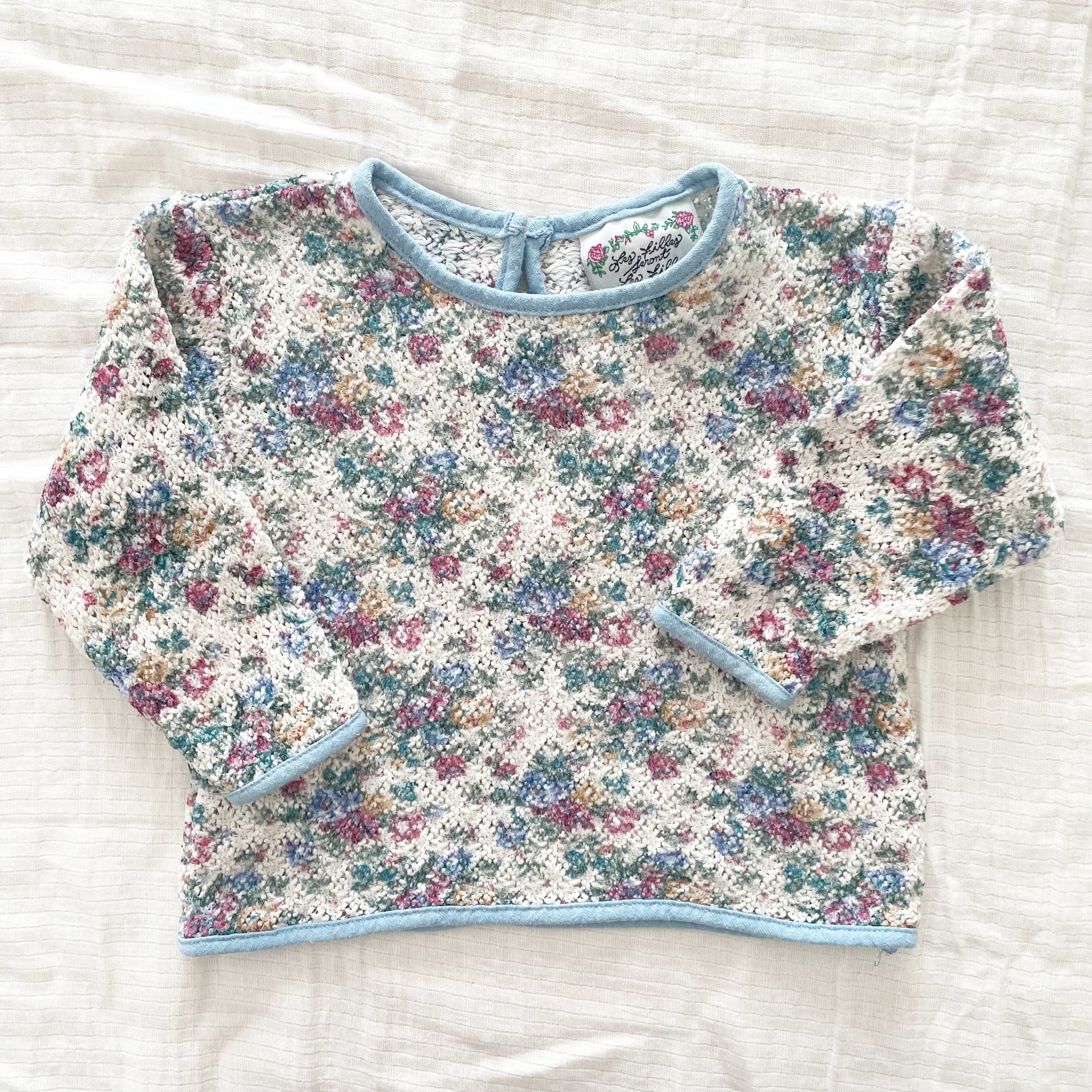 Woven Floral Long Sleeve Top - Yellow Clover Vintage Kids Clothes