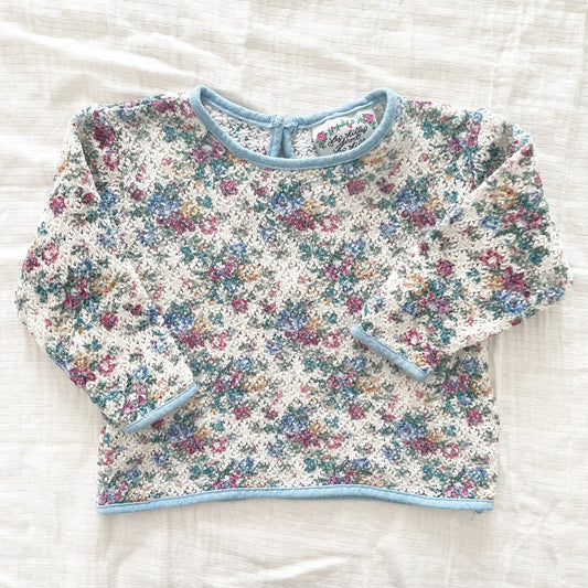 Woven Floral Long Sleeve Top - Yellow Clover Vintage Kids Clothes